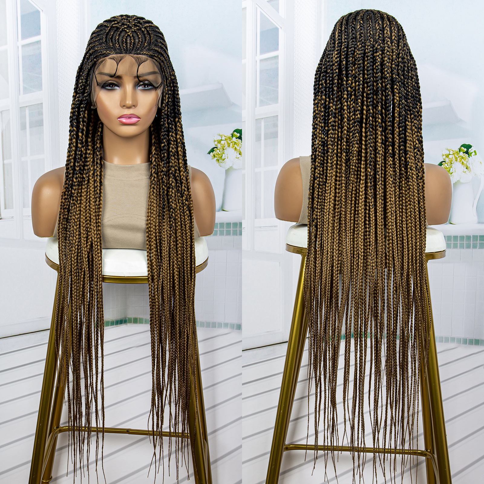 Box Braided Wigs Baby Hair 13x9 Lace Front Hair Wigs - Temu