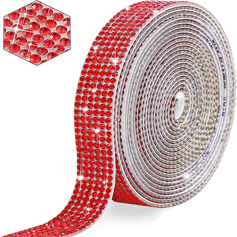 Self Adhesive Rhinestone Strips Diamond Bling Crystal Ribbon Sticker Wrap  For Craft Jewel Tape Roll With Rhinestones For Diy Car Phone Christmas  Decor