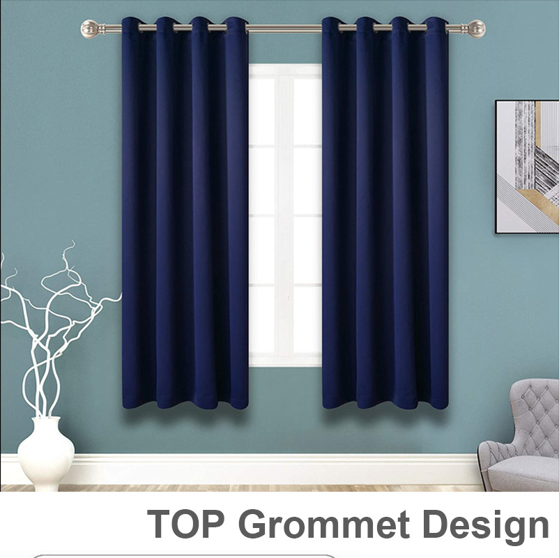 1panel solid color blackout curtain thermal insulated room darkening and light reducing curtain for study bedroom   room decor details 0