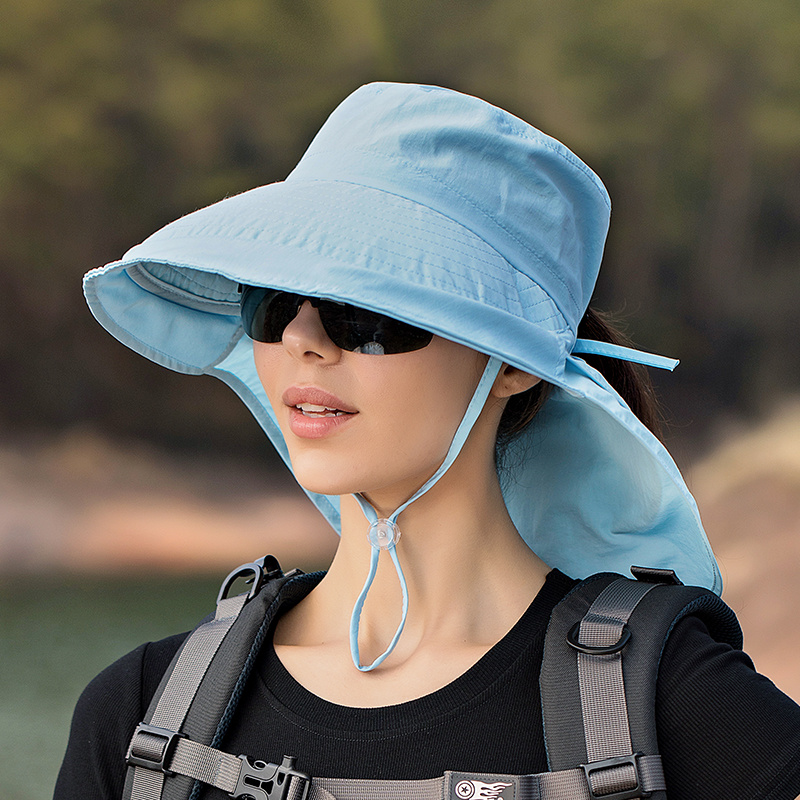 Wide Brim Upf 50+ Sun Hat Uv Protection Ponytail Bucket Hat - Temu