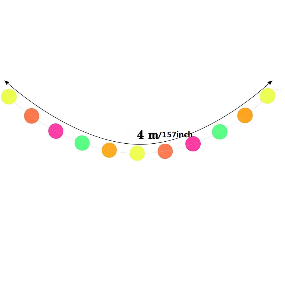 Glow In The Dark Party Supplies: 1pc Paper UV Round Neon Garland, Stars  Neon Streamers, Black Light Decorations & More!