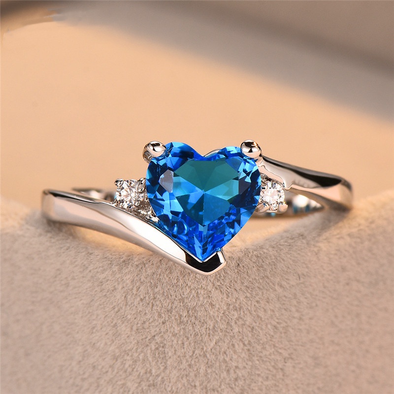 Heart shaped crystal deals ring