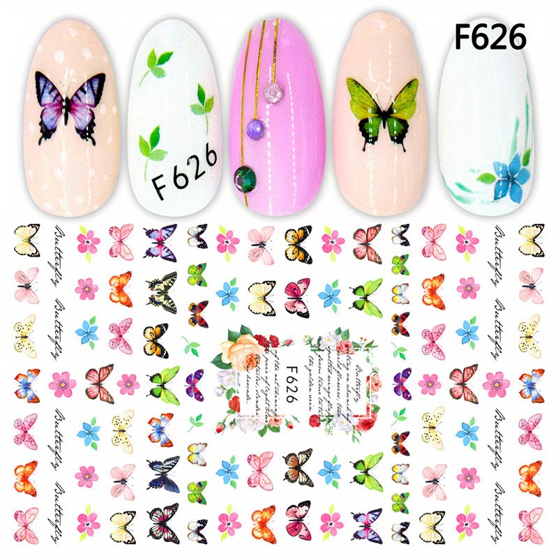 Colorful 3d Butterfly Nail Art Stickers Easy Apply Long Temu New Zealand