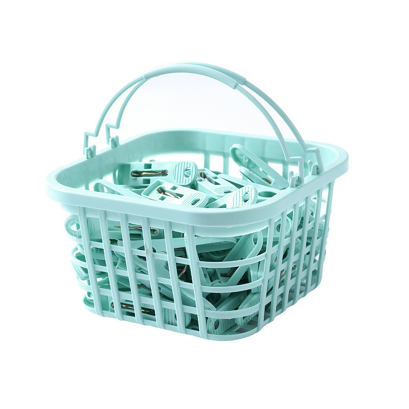  Pinzas de la ropa cesta w/gancho para colgar 3 AST  transparente/azul/verde, caja de 36 : Hogar y Cocina