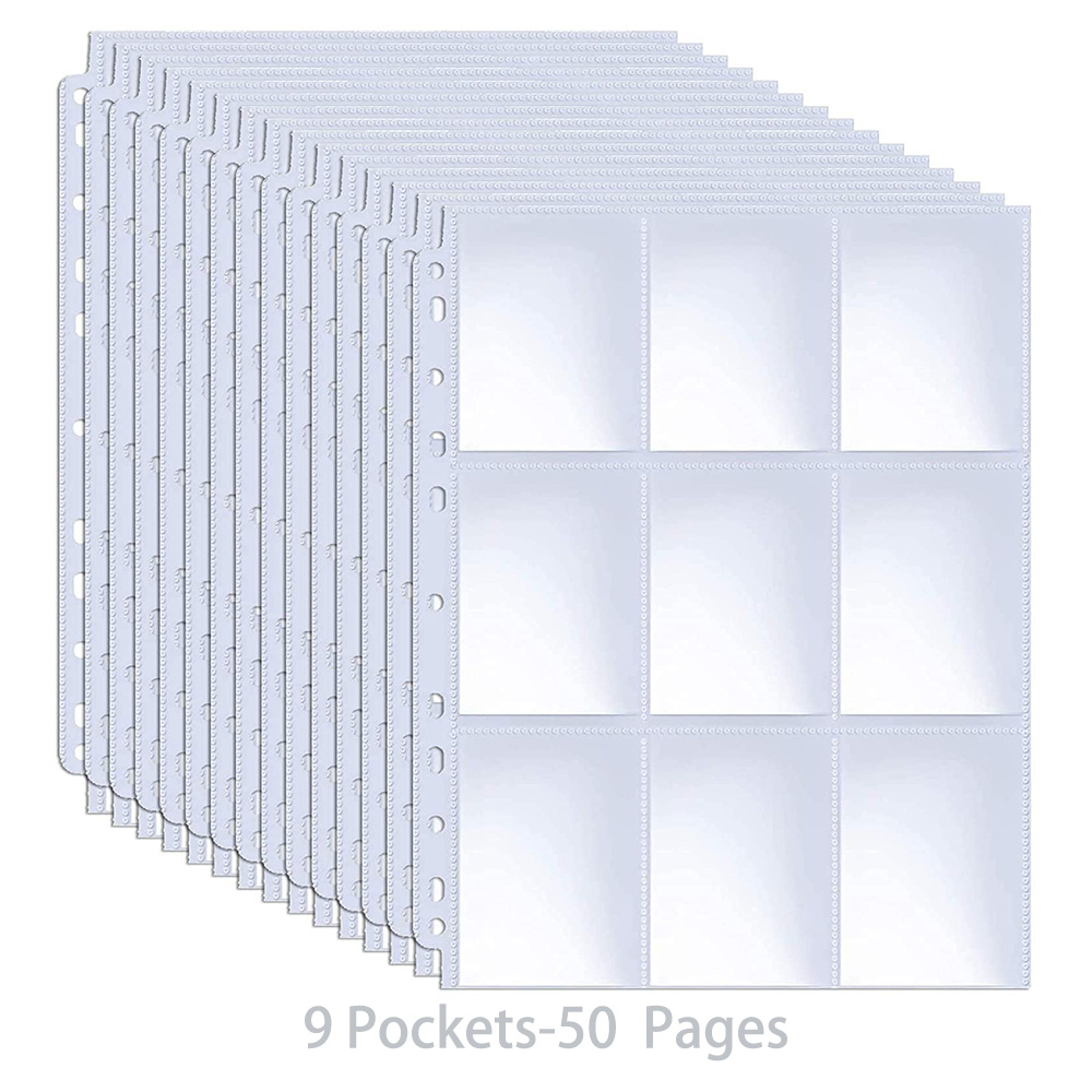 9 Pocket Card Sleeves for 3 Ring Binder, Double Sided Card Sleeves 1440  Pockets