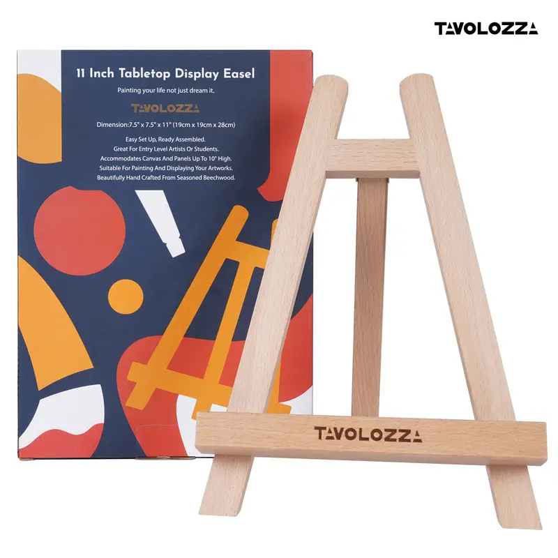 Easel - Wooden Art Easel for Tabletop or Desktop - Artists Kids Adults  Table Easel - Adjustable and Foldable - Holds Up to 23 Inches in Height