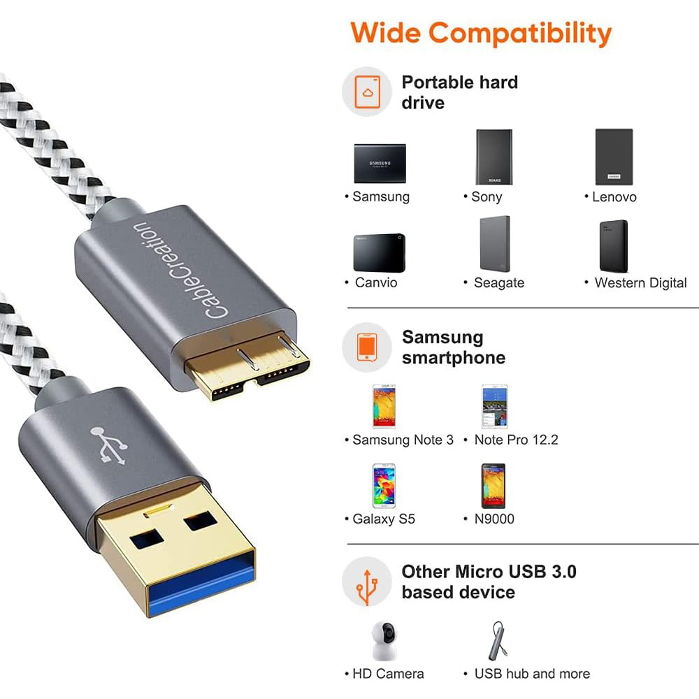 Cable De Disco Duro Externo USB 3.0 Micro B A USB A Cable - Temu