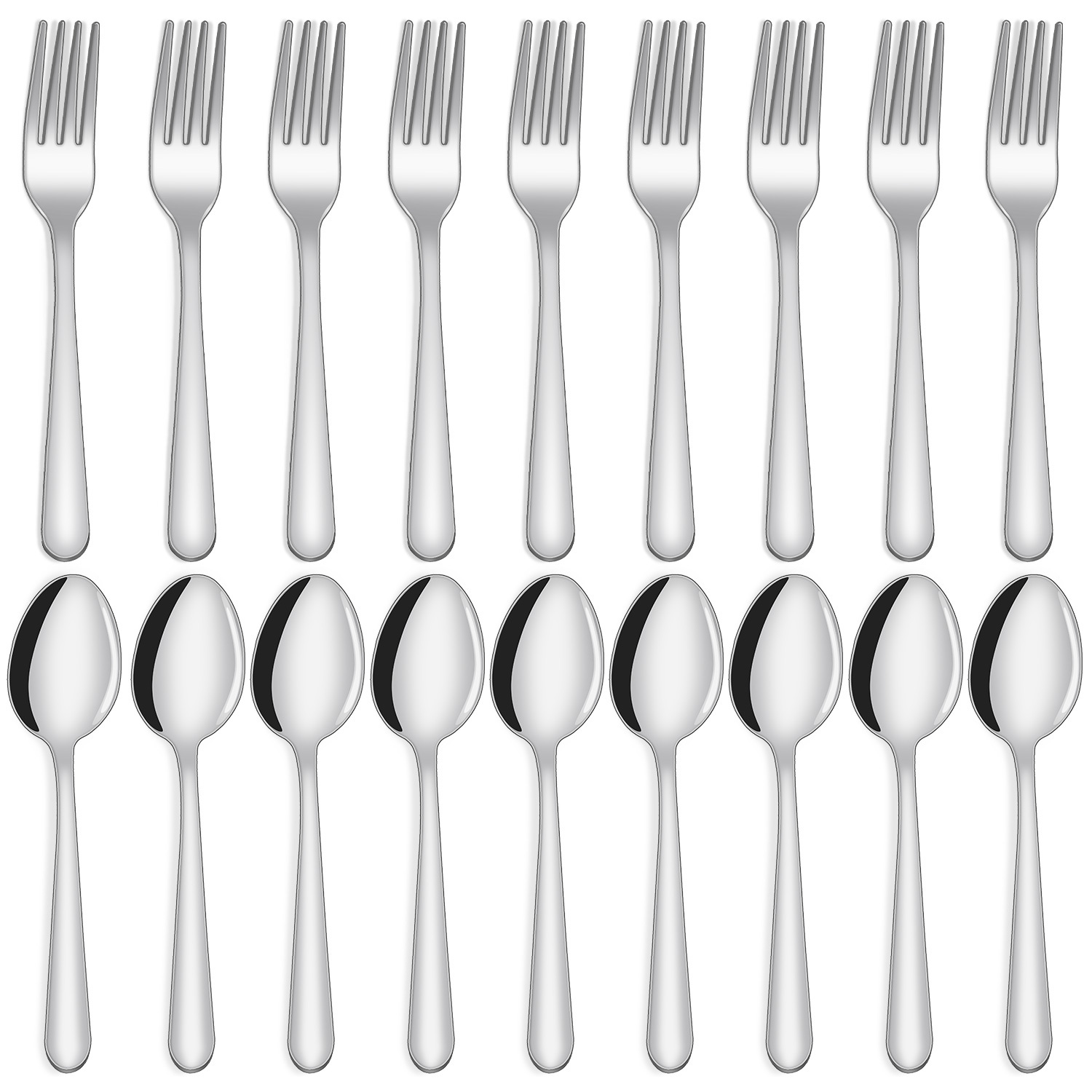 Forks And Spoons Silverware Set Dinner Forks/spoons Round - Temu