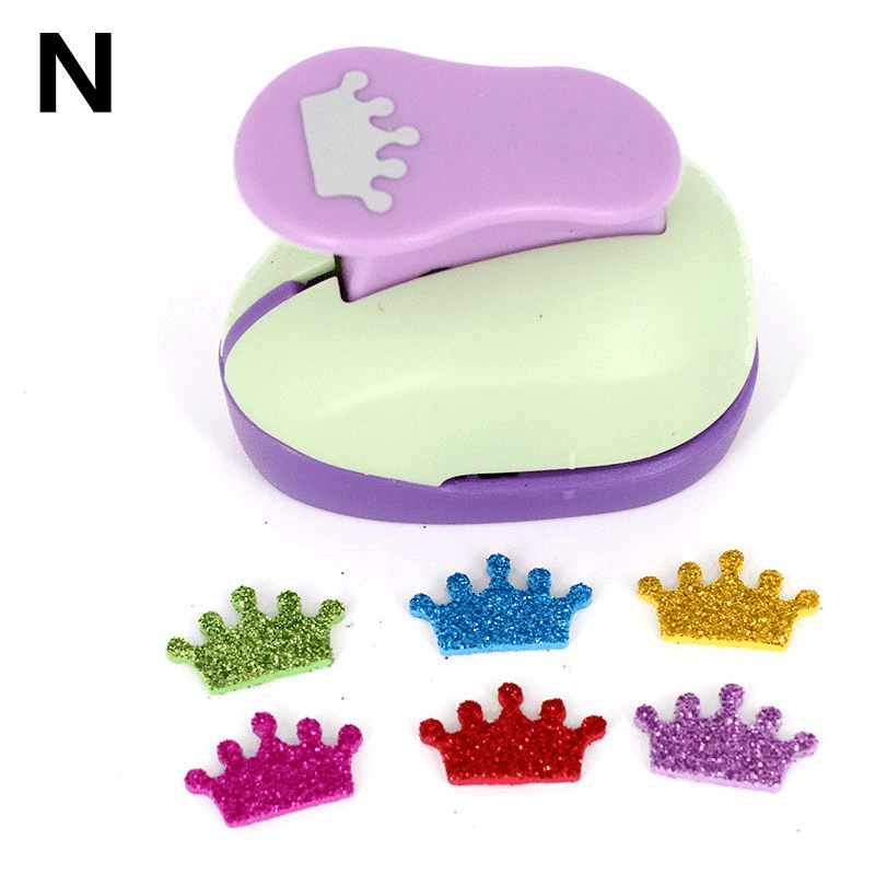 8 Pieces Paper Punchers Craft Holes Punch Scrapbook Punches 10 Sheets  Glitter Sticker Paper, Round, Star, Heart, Rose, Flower, Crown,  Sun,Five-petaled