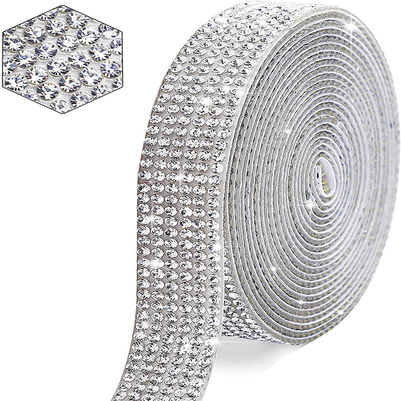 Slivery Crystal Rhinestone Ribbon Strips Self Adhesive - Temu