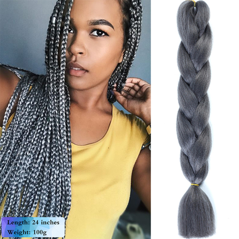 24 Festival Jumbo Braiding Synthetic Hair Extensions - Single Colors
