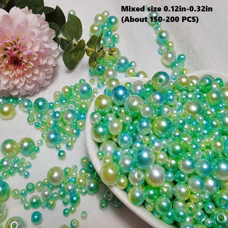 Round Loose Beads Pure Color Energy Healing Faux Pearls With - Temu