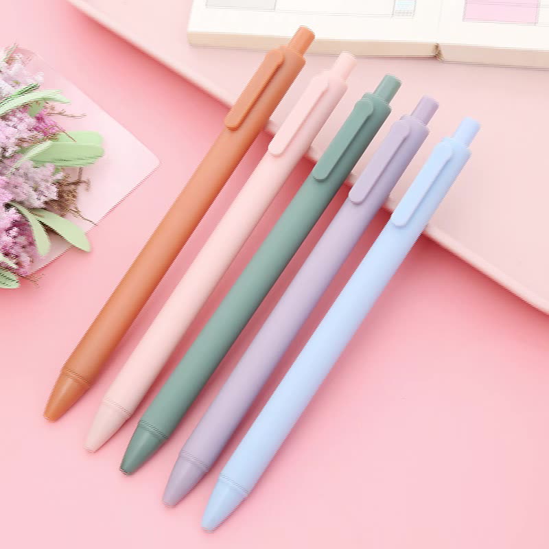 5pcs/set Colorful Gel Pens With Moriandi Macaron Color Design