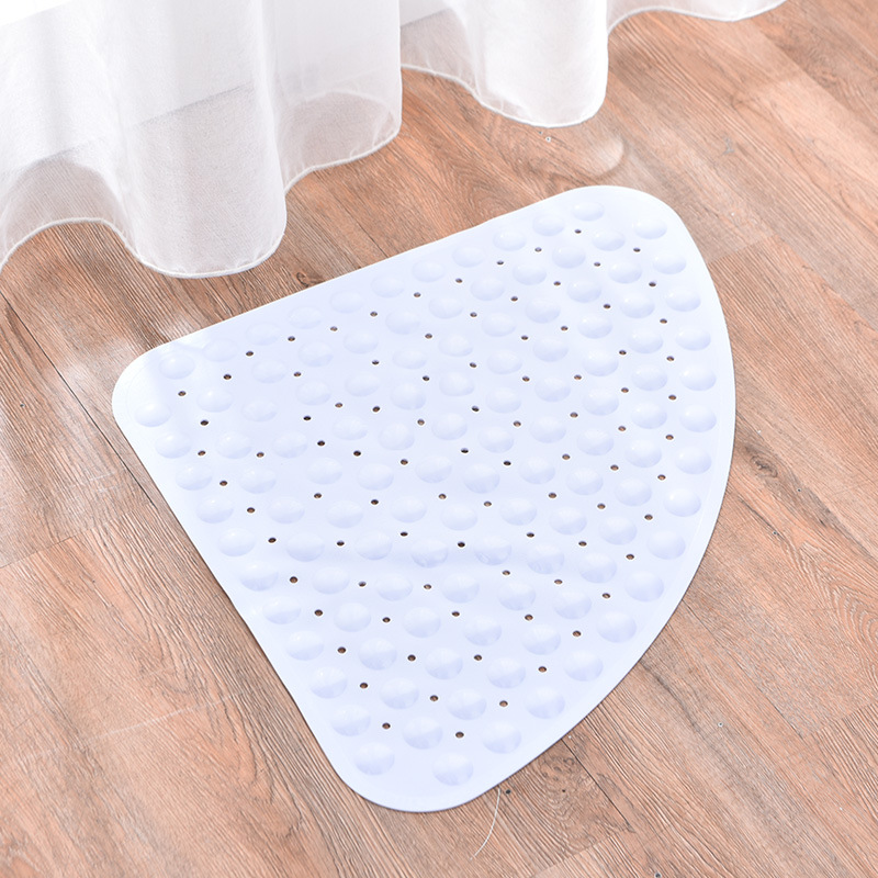 PVC Corner Shower Mat Large Triangle Non Slip With Suction Anti