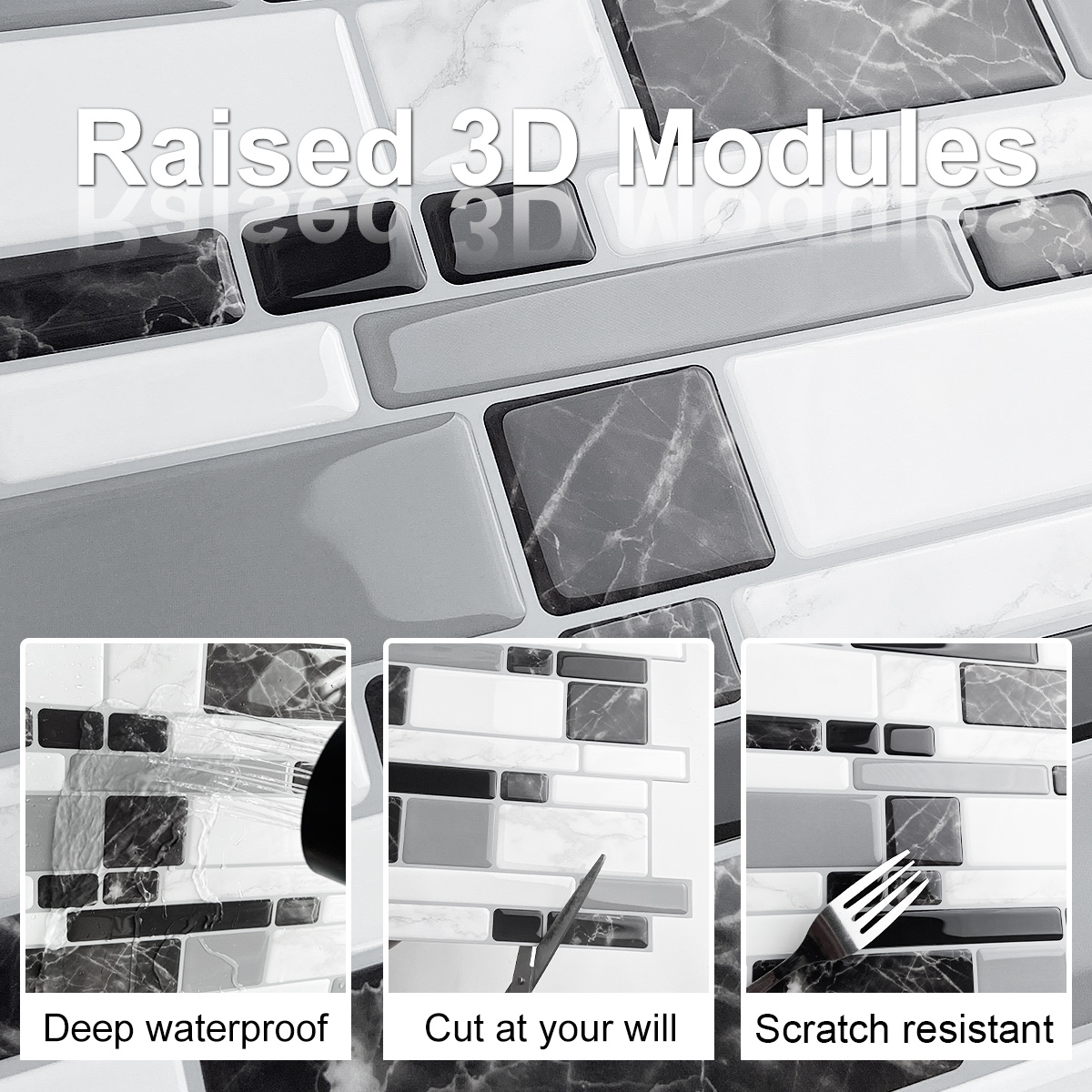 1 10pcs Peel And Stick Tile Backsplash Self Adhesive Kitchen