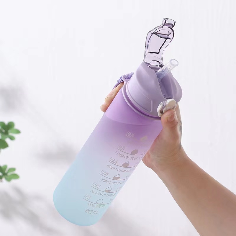 Vibrant Blue, Purple & Pink Gradient Color Water Bottle by Rose Gold