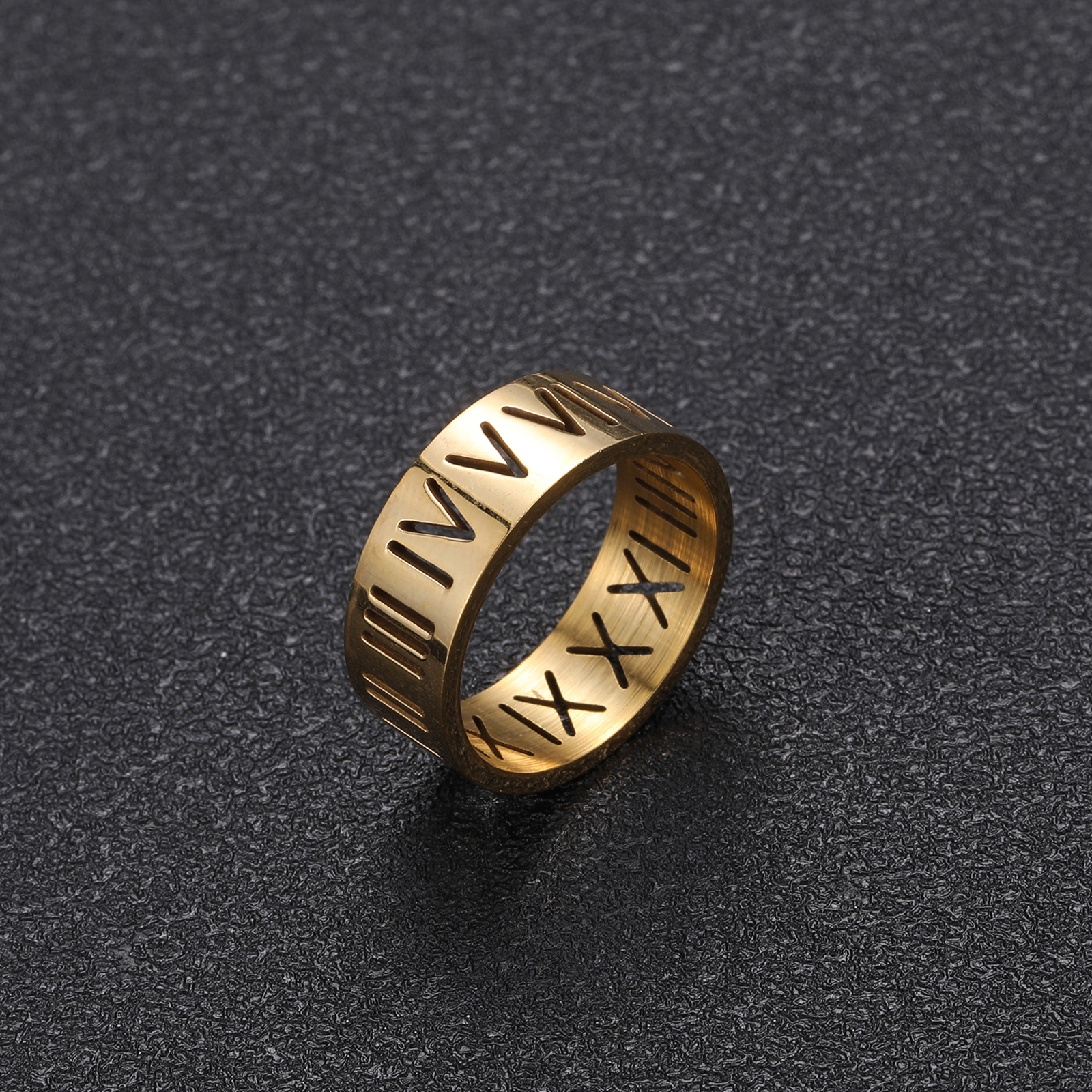 Men's Stainless Steel Ring With Hollow Letter - Temu