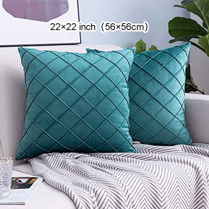  Comvi Blue Throw Pillows with Inserts Included - Decorative  Pillows, Inserts & Covers - (2 Throw Pillows + 2 Pillow Covers) - Velvet Throw  Pillows for Couch -flanged Pillow Covers 18x18 - Blue : Home & Kitchen