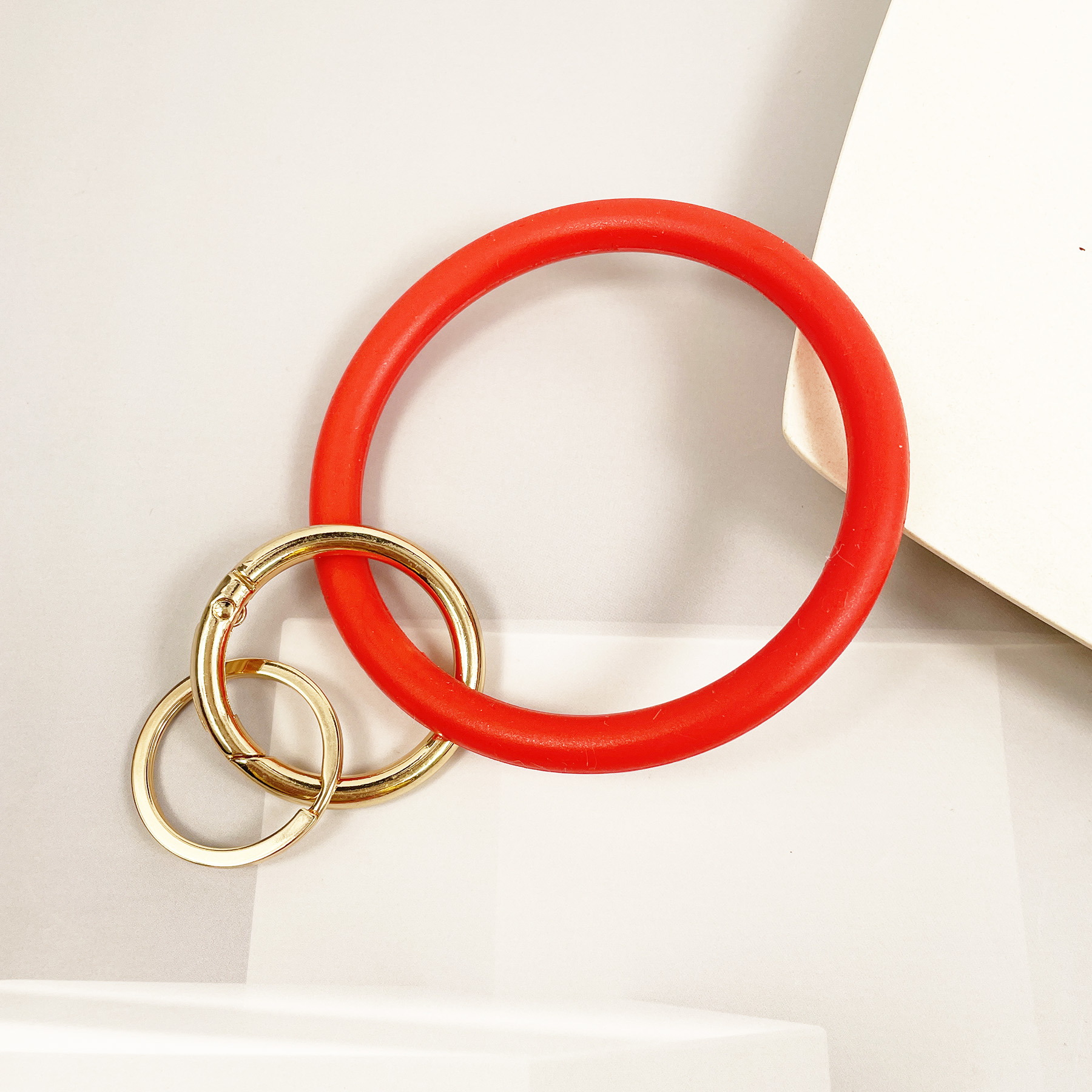 Silicone circle hot sale key ring