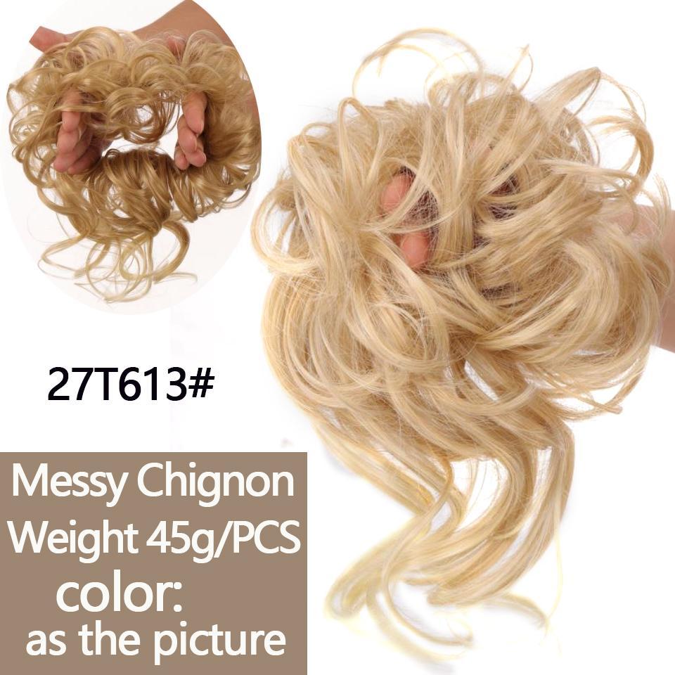 Synthetic Messy Curly Hair Bun Chignon Donut Scrunchie For Women Elastic  Hair Band Hair Pieces Ponytail Hairpieces | Check Out Today's Deals Now |  Temu