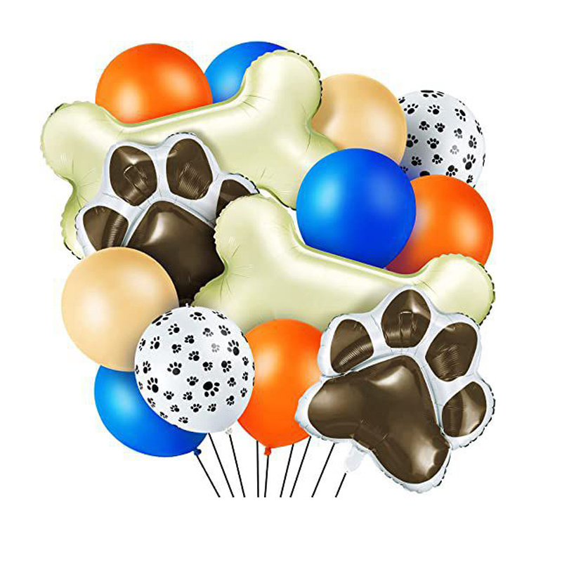 Dog Themed Balloons Decoration, Include 2 Bone Foil Balloons 2 Dog Paw