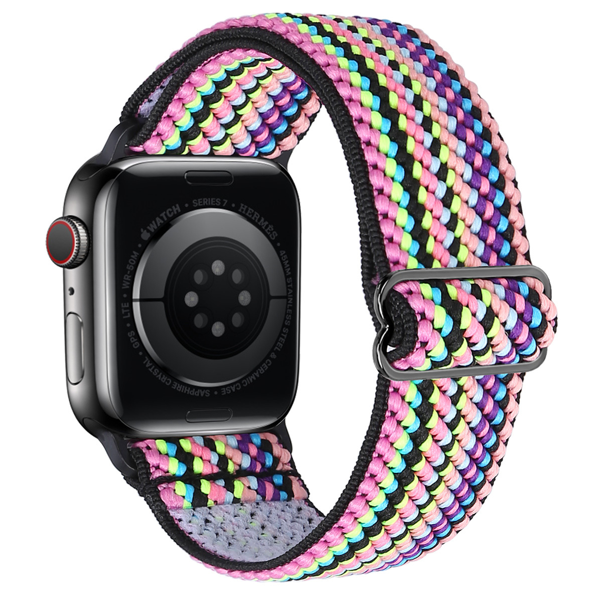  Solo Loop Compatible With Apple Watch Band for 38mm 40mm 41mm  42mm 44mm 45mm iWatch Series 9 8 7 5 6 4 3 2 1 SE, Stretchable Design