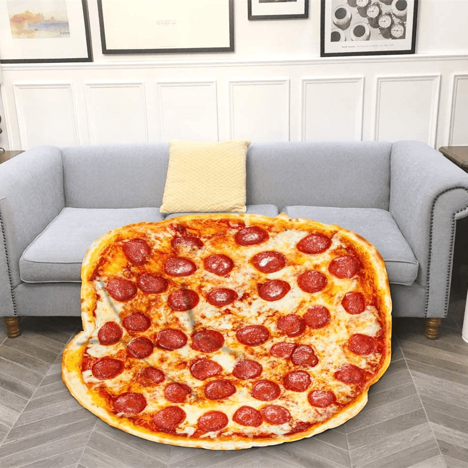 1pc Soft and Warm Pizza Print Blanket for All Seasons - Perfect for Friends  and Family, Office, Couch, Sofa, Bed, Camping, and Traveling