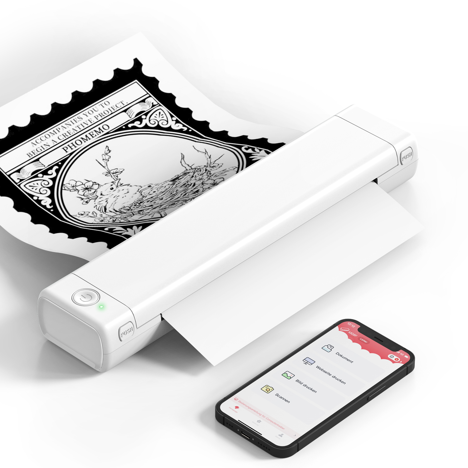 Phomemo Impresora portátil sin tinta – Impresora portátil inalámbrica para  viajes, compatible con iOS y Android y laptop, mini impresora móvil