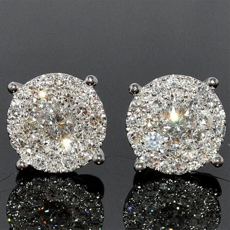 Image of New Style Classic Synthetic Zirconia Stud Earrings For Women Daily Causal Wedding Bridal Jewelry Gifts