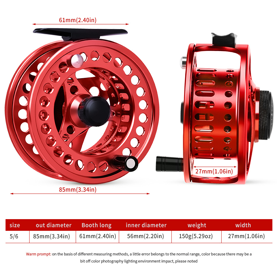 Aluminum 5/6 Red Fly Fishing Reel 2+1bb Metal Front Fishing - Temu