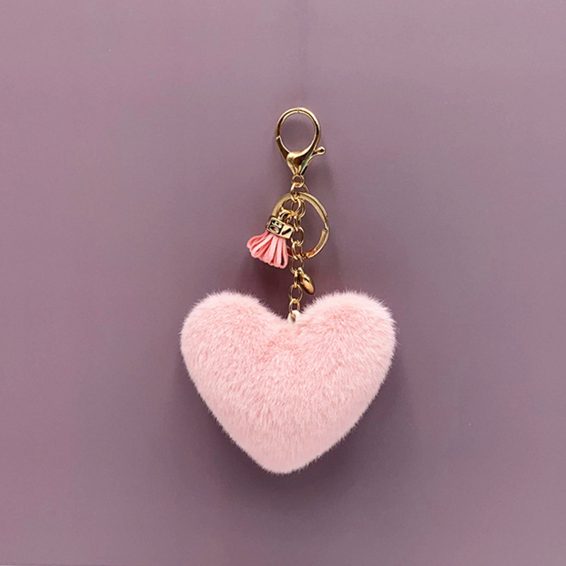 Fluffy Heart Charm Keychain  Keychain, Heart charm, Clay charms