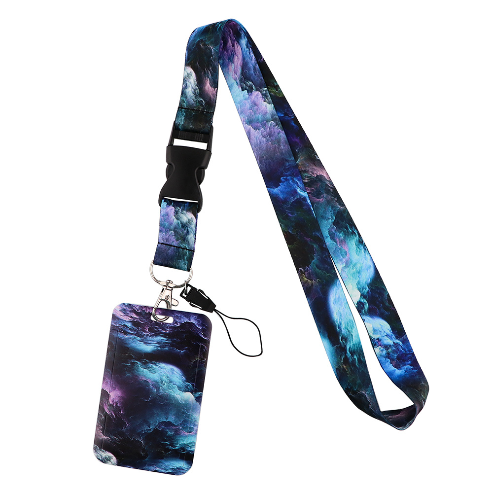 1pc ID Card Holder And Lanyard Set, Size: Card Holder 2.76*4.33inch, Lanyard 21.06*0.96inch, Can Hold ID Card Display, Business Cards, Cash And Keys, Used For  Employees, Students, Teachers, Etc.