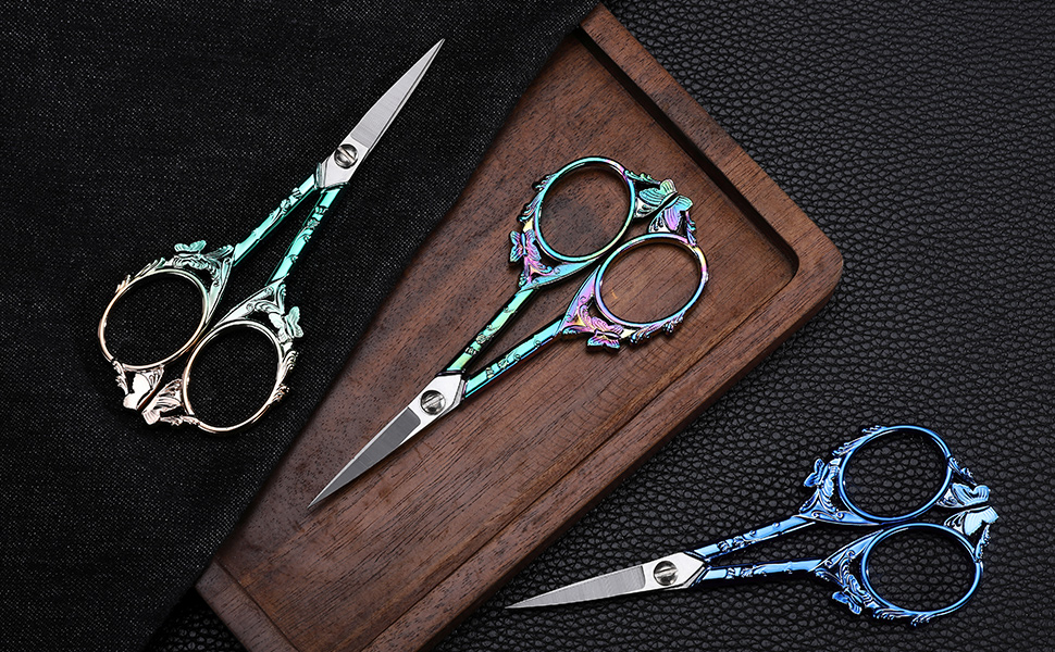  Hisuper Sewing scissors sharp Embroidery Crafting Threading  Scissors with Leather Scissors Cover for Needlework Craft Art Work Manual  Handicraft DIY Tool