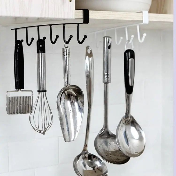 Ganchos para utensilios de cocina para restaurante, estante de  almacenamiento multifuncional para gabinete debajo de los estantes, taza de  cocina, col