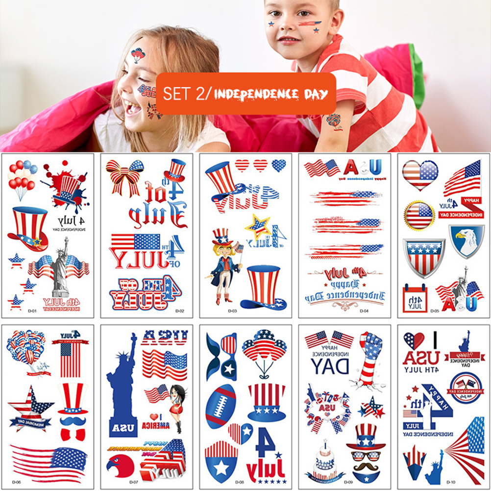 10 Pcs Easter Festive Tattoo Stickers Set