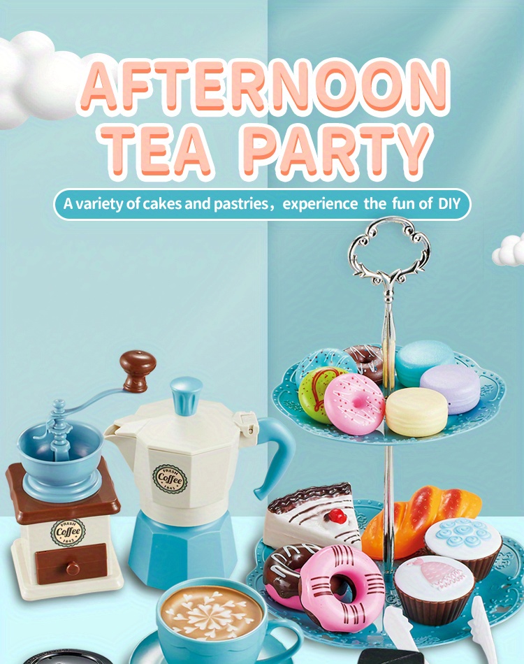 Pretend Tea Party Set Afternoon Tea Party Coffee Makers Set - Temu