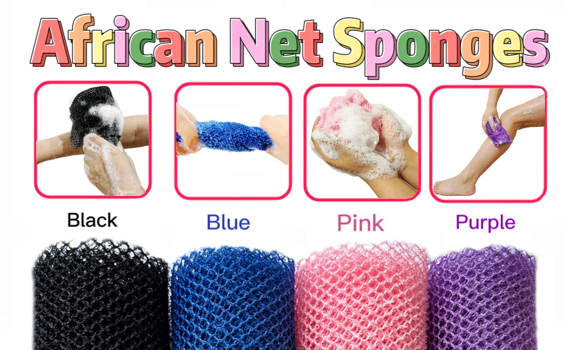 African Net Sponge Long Nylon Bathing Sponge Shower Body - Temu