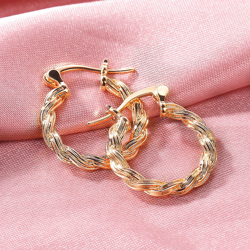 Gold 20MM Delicate Swirl Hoop Earrings