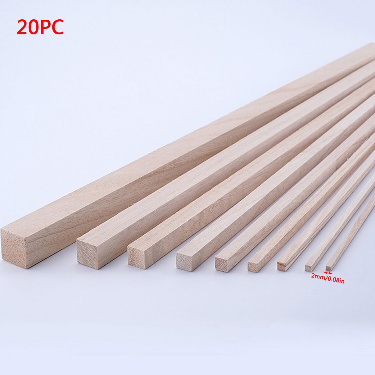Image of 20pcs 30cm/11.8in Diy Model Making Wood Sticks