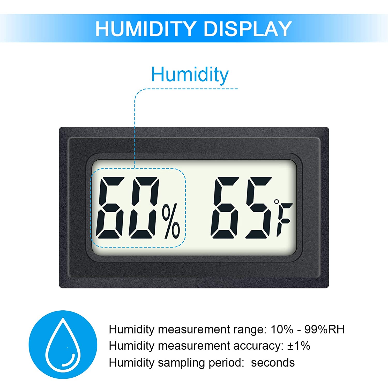 Mini Hygrometer Thermometer 2PCS Mini Digital Humidity Gauge, AikTryee  Hygrometer Indoor Humidity Monitor Temperature Humidity Gauge Meter for