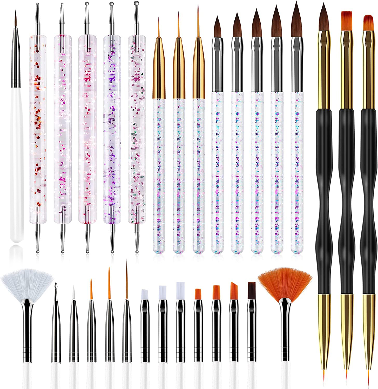 Nail Art Brushes Set Acrylic Nail Brushes Set Nail Liner - Temu