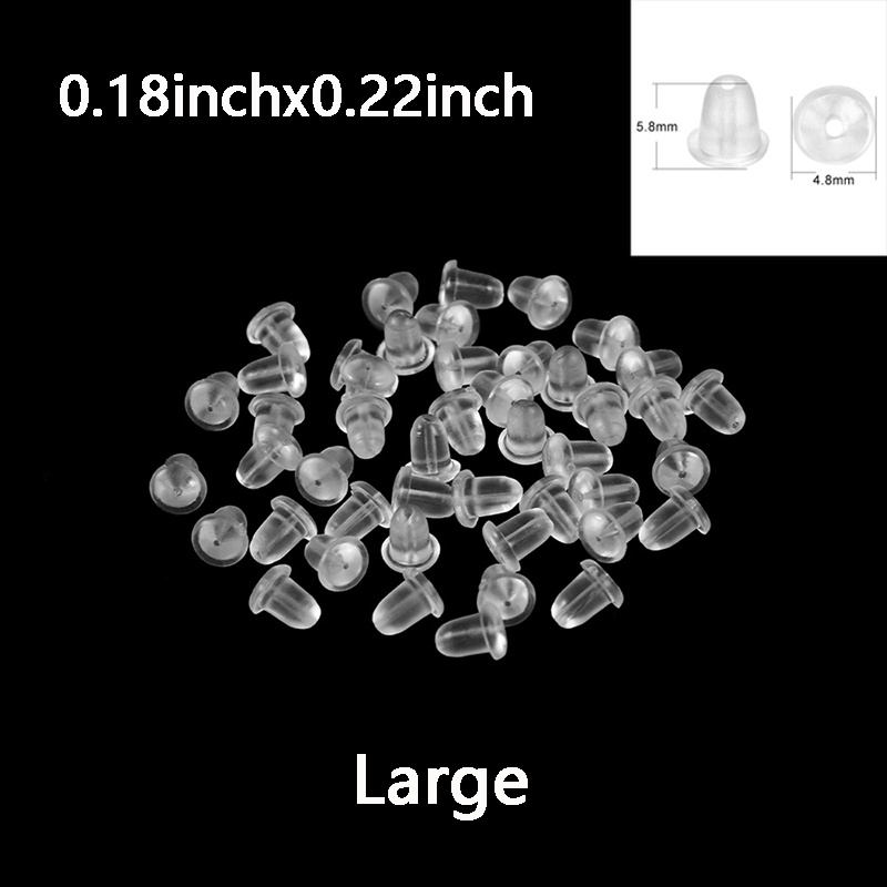 100/500pcs Silicone Rubber Earring Back Stoppers For Stud Earrings