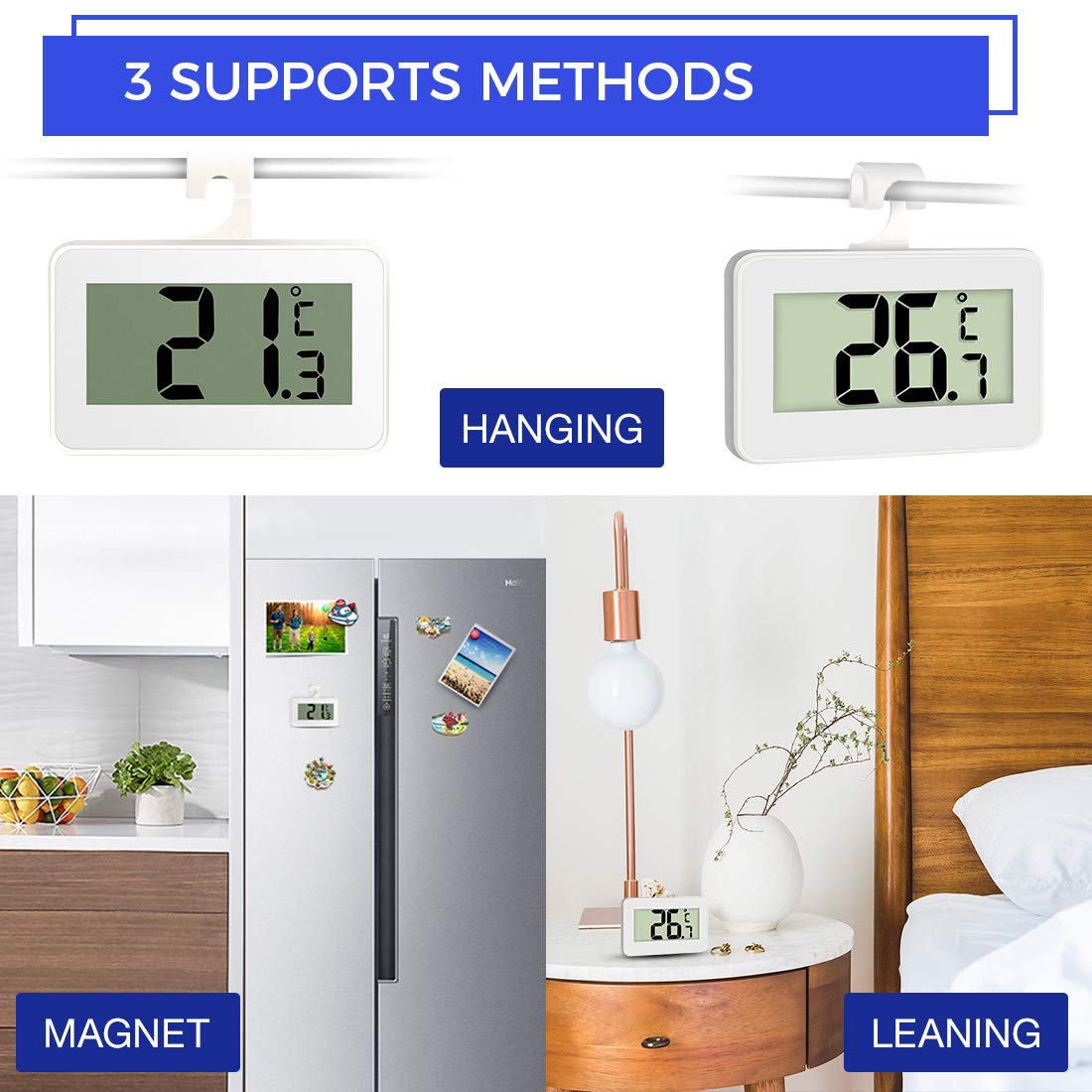 Refrigerator Thermometer With Hook Supermarket Freezer