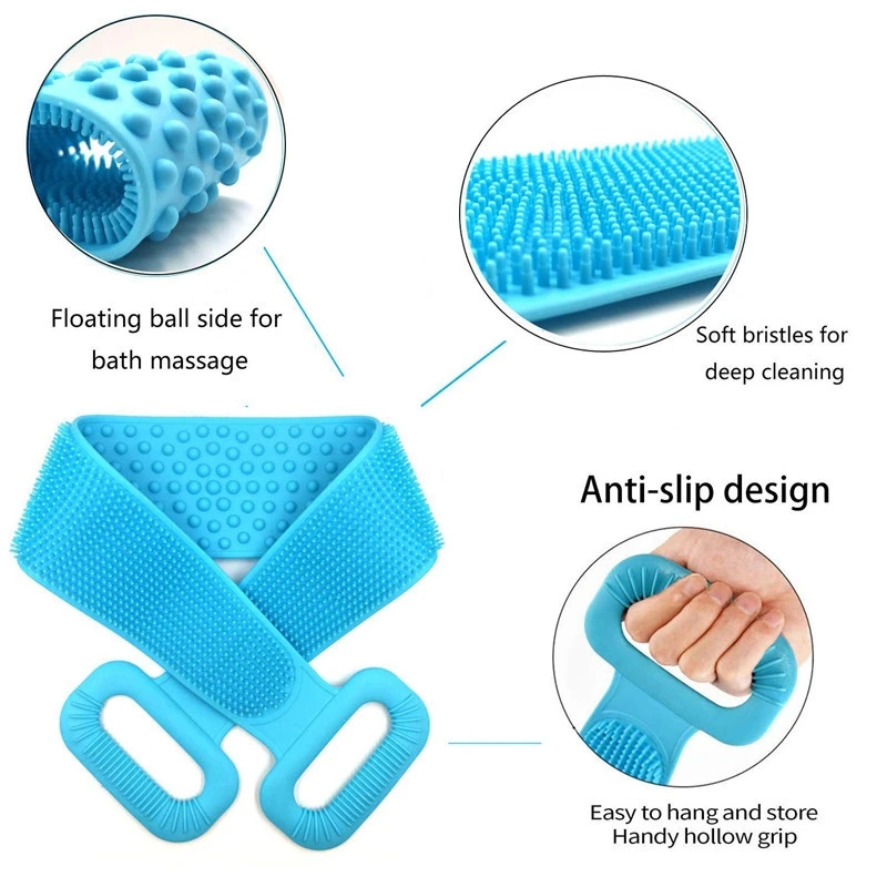 Cheap Silicone Bath Towel Rubbing Back Exfoliating Dead Skin Body Massage  Brush Bath Brush Rubbing Towel Shower Cleaner WBL