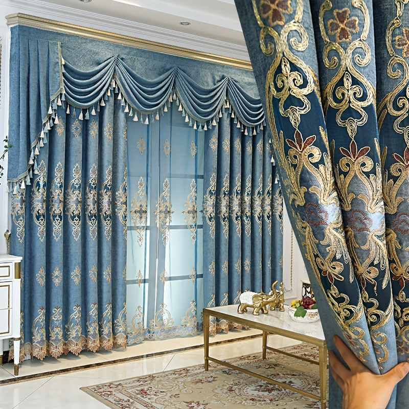 European Golden Royal Luxury Curtains for Bedroom Window Living