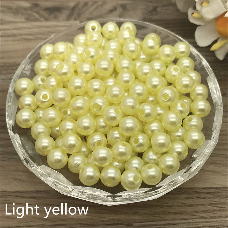 Round Plastic Pearl Charms