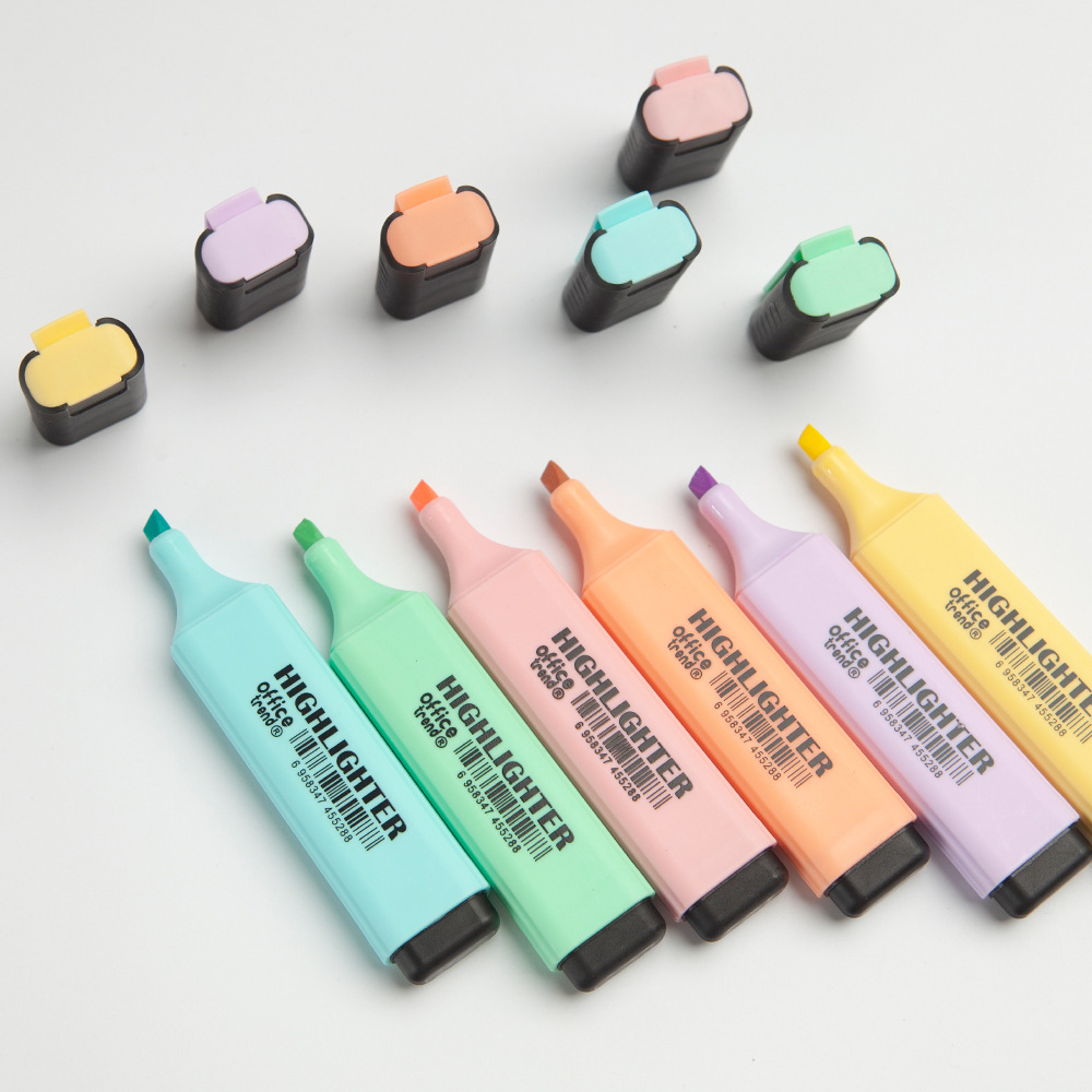 6 Color Highlighter Set 4mm Broad Tip Marker Pen Painting Graffiti Key Mark, Today's Best Daily Deals