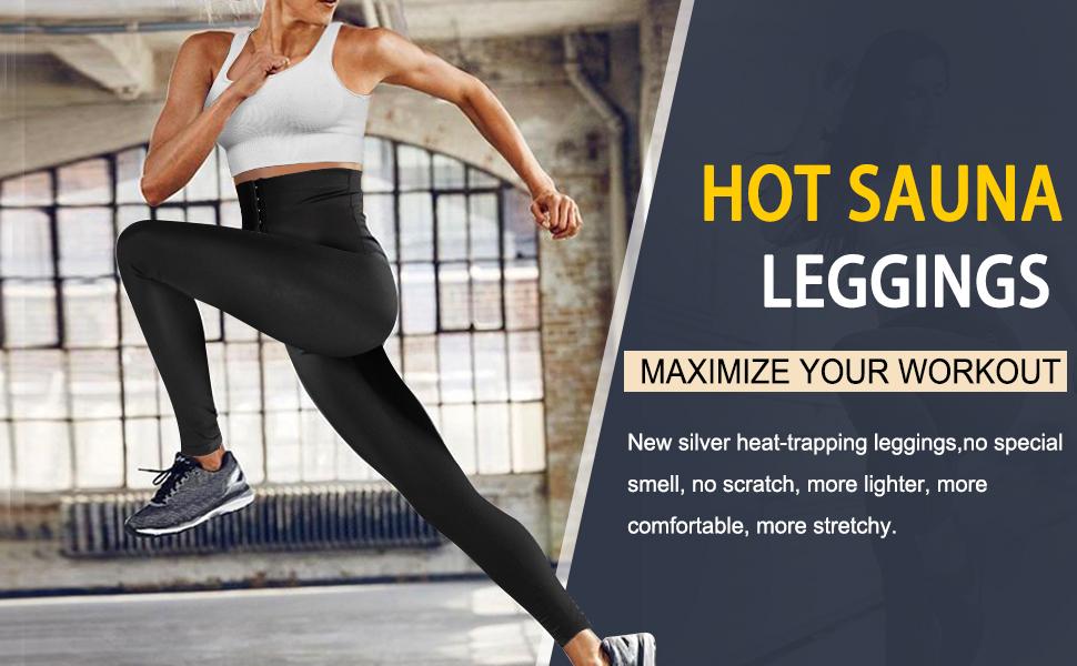LANCS Women Sauna Leggings Sweat Pants High Waist Slimming Hot Thermo  Compression Workout Fitness Exercise Tights Body Shaper price in UAE,  UAE