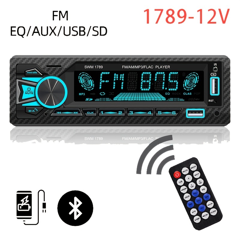 12V Car Radio With Dual BT, AI Voice Control, Positioning, Mobile App  Control & Wireless Remote - MP3 Player & ISO FM