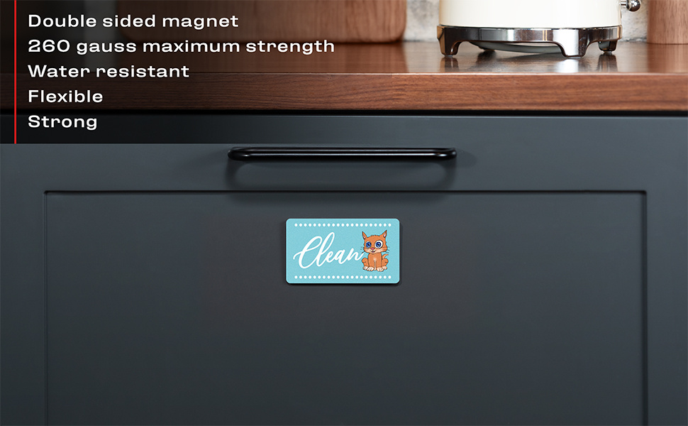 Brothers Bench Blue & Gray Dishwasher Magnet Clean Dirty Sign, Clean Dirty Magnet for Dishwasher, Universal Dishwasher Refrigerator Magnet for Kitchen